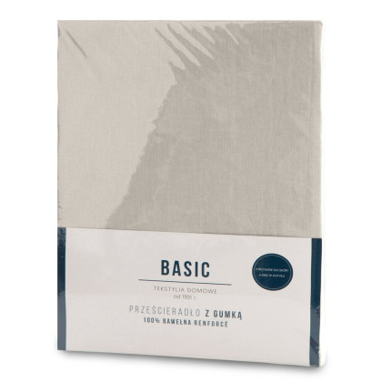 Prestieradlo 180x200 cm BASIC bežové s gumičkou